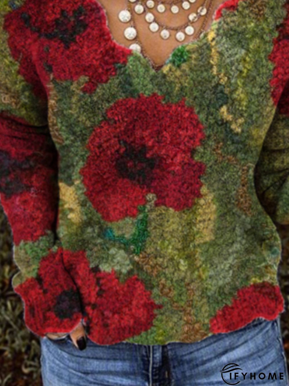 Cotton Long Sleeve Printed shirt & Top | IFYHOME