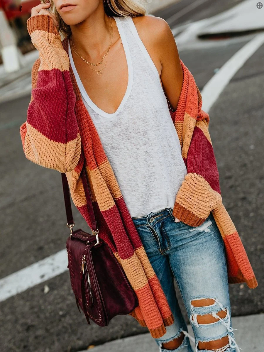Colorful Long Sleeve Cardigan