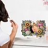DIY Diamonds Painting Special Shaped Crystal Drill Crafts Mirror Desk Ornament Decor Kit(Flower)