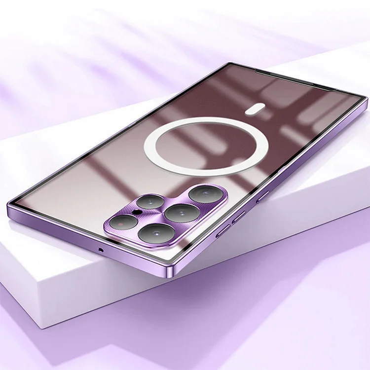 Luxury Aluminum Metal Magsafe Transparent Case For Samsung