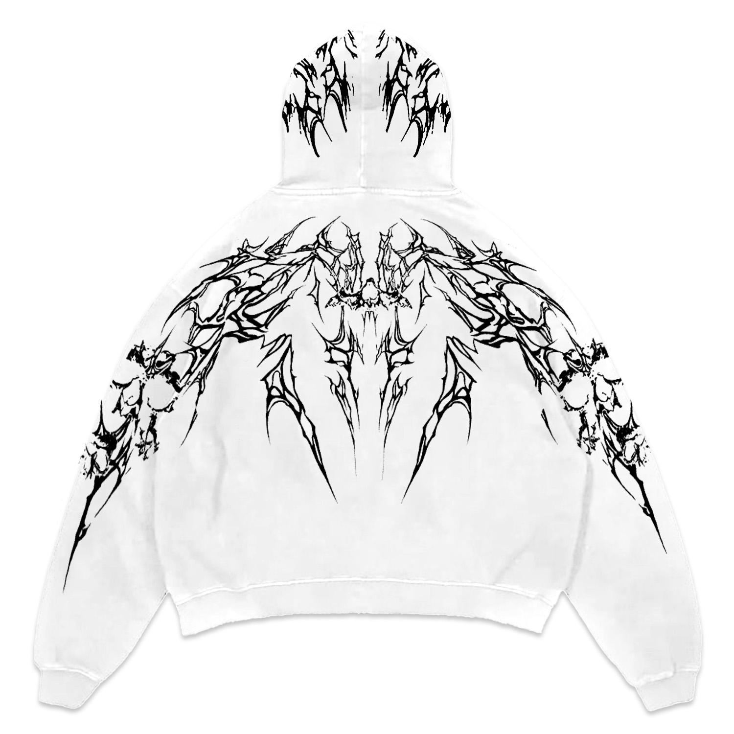 Skull Style Pattern Hoodie [White]