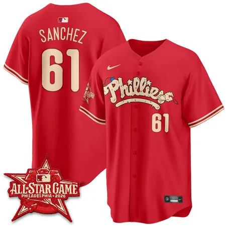 Youth Philadelphia Phillies #61 Cristopher Sanchez Red 2026 MLB All-Star Jersey