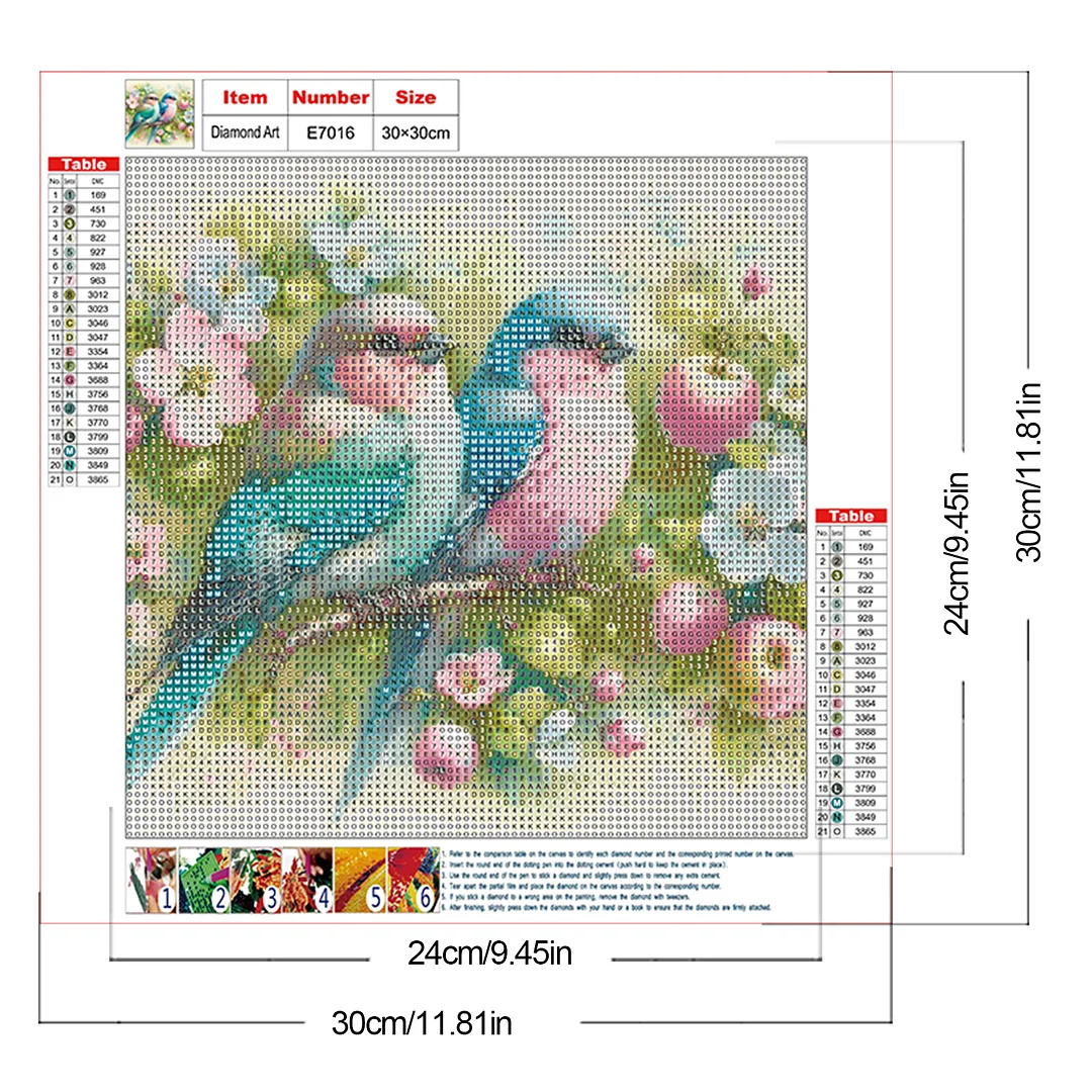 Diamond Painting - Full Round Drill - Flowers & Birds(Canvas|Canvas|30*30cm)