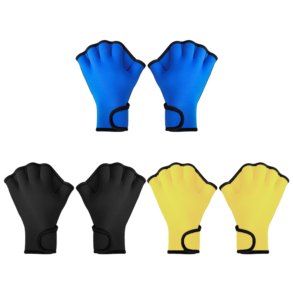 

2pcs Diving Gloves Flippers Swimming Training Hand Webbed Paddles, Yellow, 501 Original