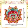 Peinture en diamant en 5D DIY d&eacute;coration acrylique de bureau, bougeoirs fleurs, lumi&egrave;re th&eacute;au, d&eacute;coration de bureau maison faite main pour adultes d&eacute;butants (lotus rouge et jaune)