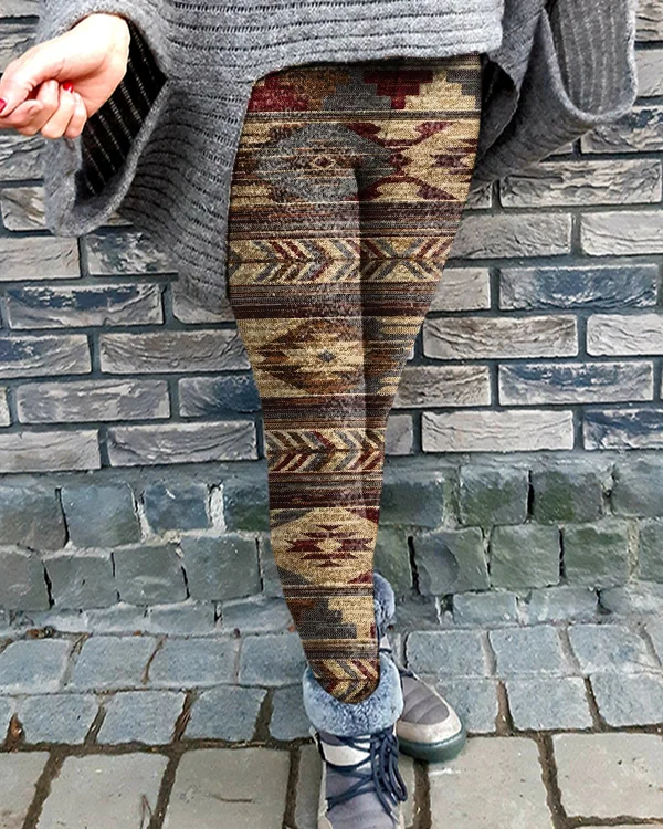 Vintage Aztec Southwestern Casual Stretch Leggings