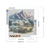 Camping en plein air-plein rond diamant peinture-30 * 30cm
