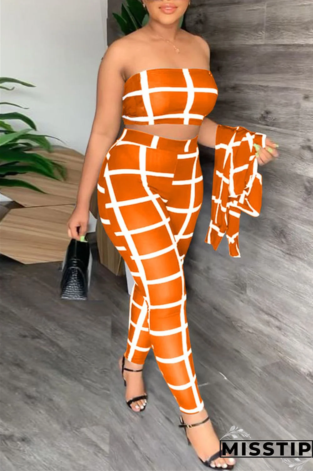 Black Casual Print Patchwork Turndown Collar Long Sleeve Three-piece Set