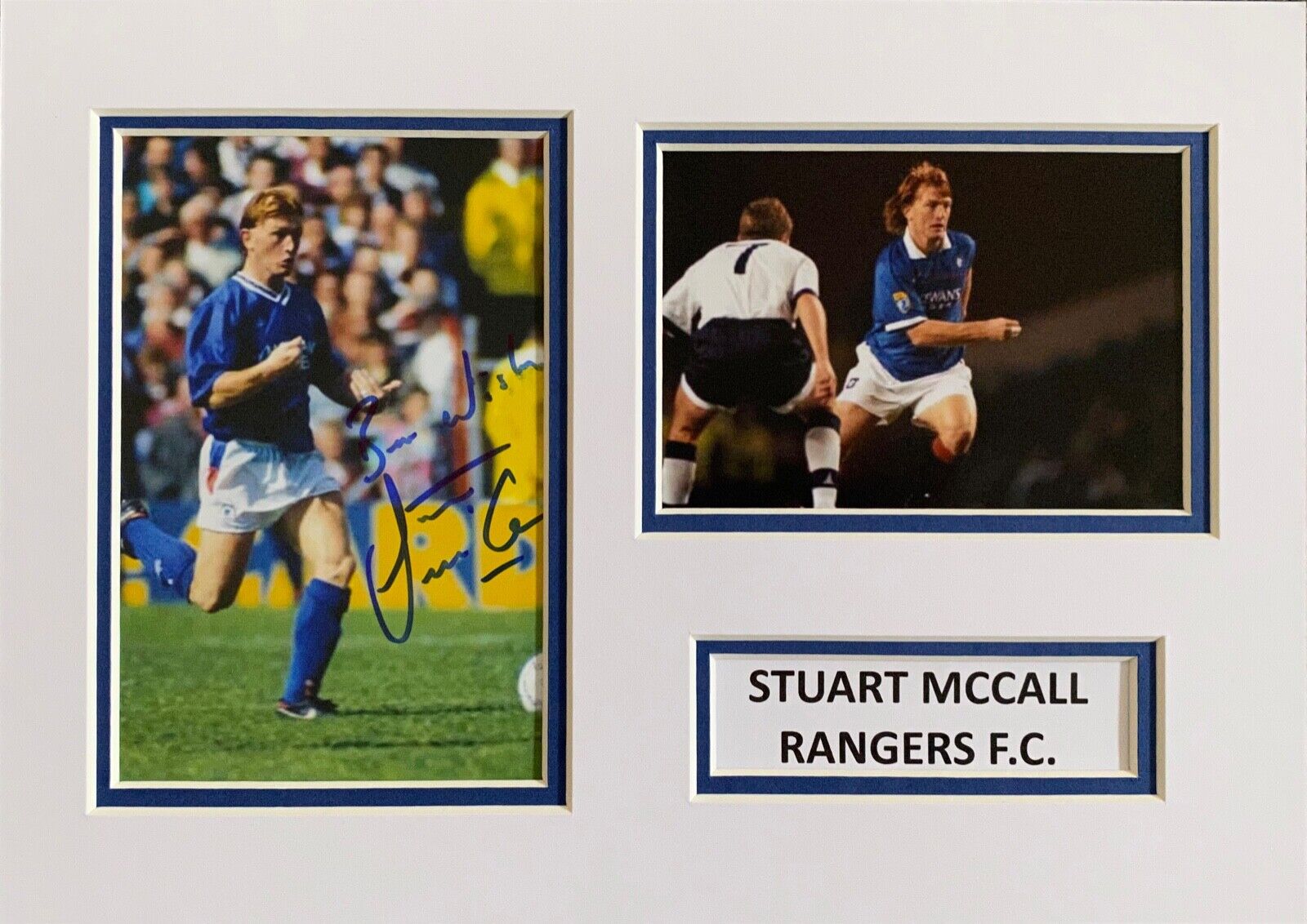 STUART MCCALL HAND SIGNED A4 Photo Poster painting MOUNT DISPLAY RANGERS FOOTBALL AUTOGRAPH 1