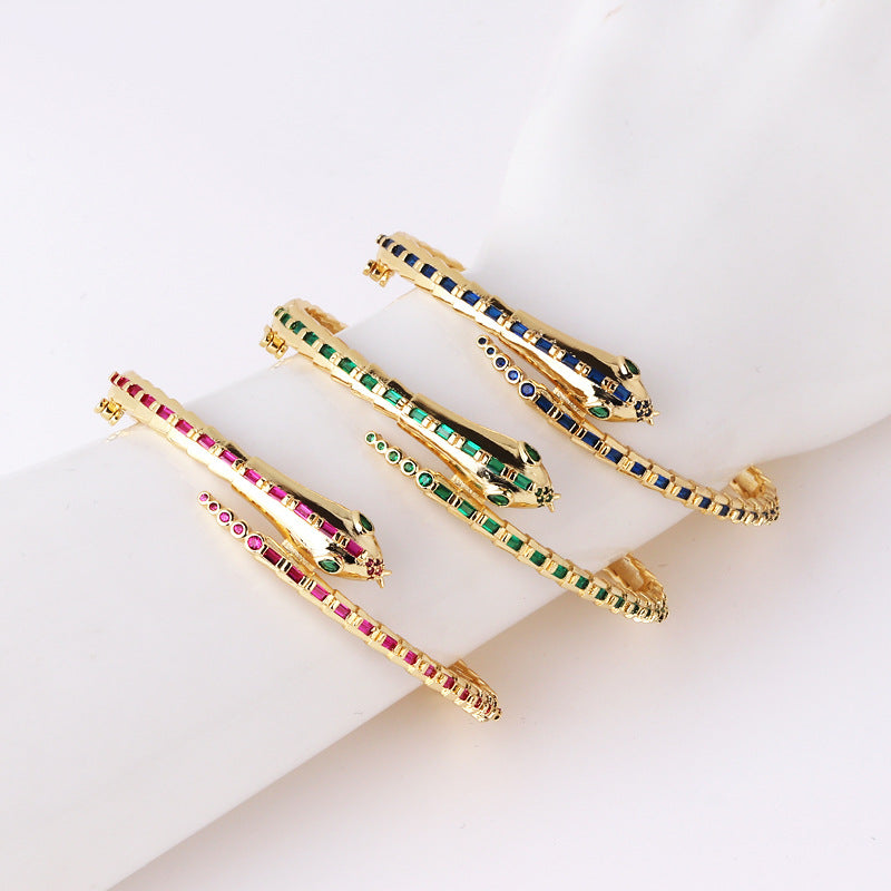 Snake Snake Zircon Electroplating Bangles