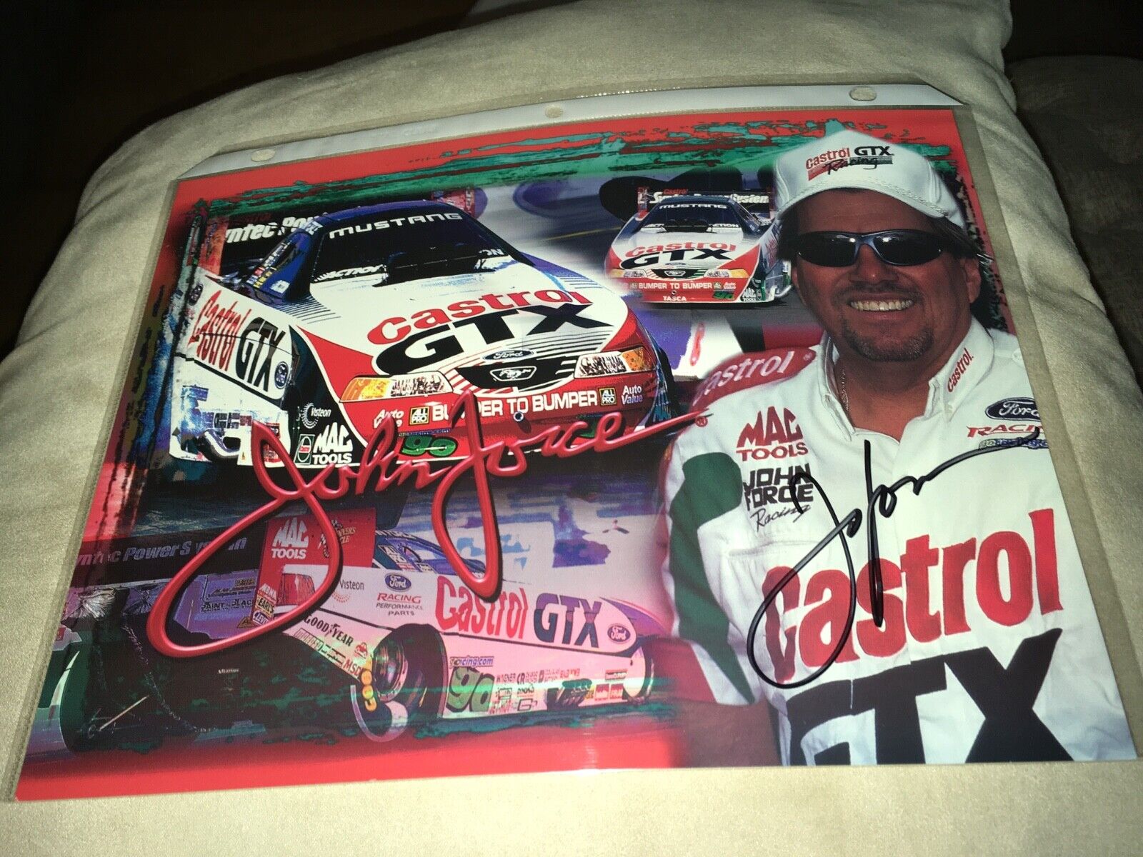 John Force Signed IHRA Funny Car Racing Promo Photo Poster painting W/Our COA C