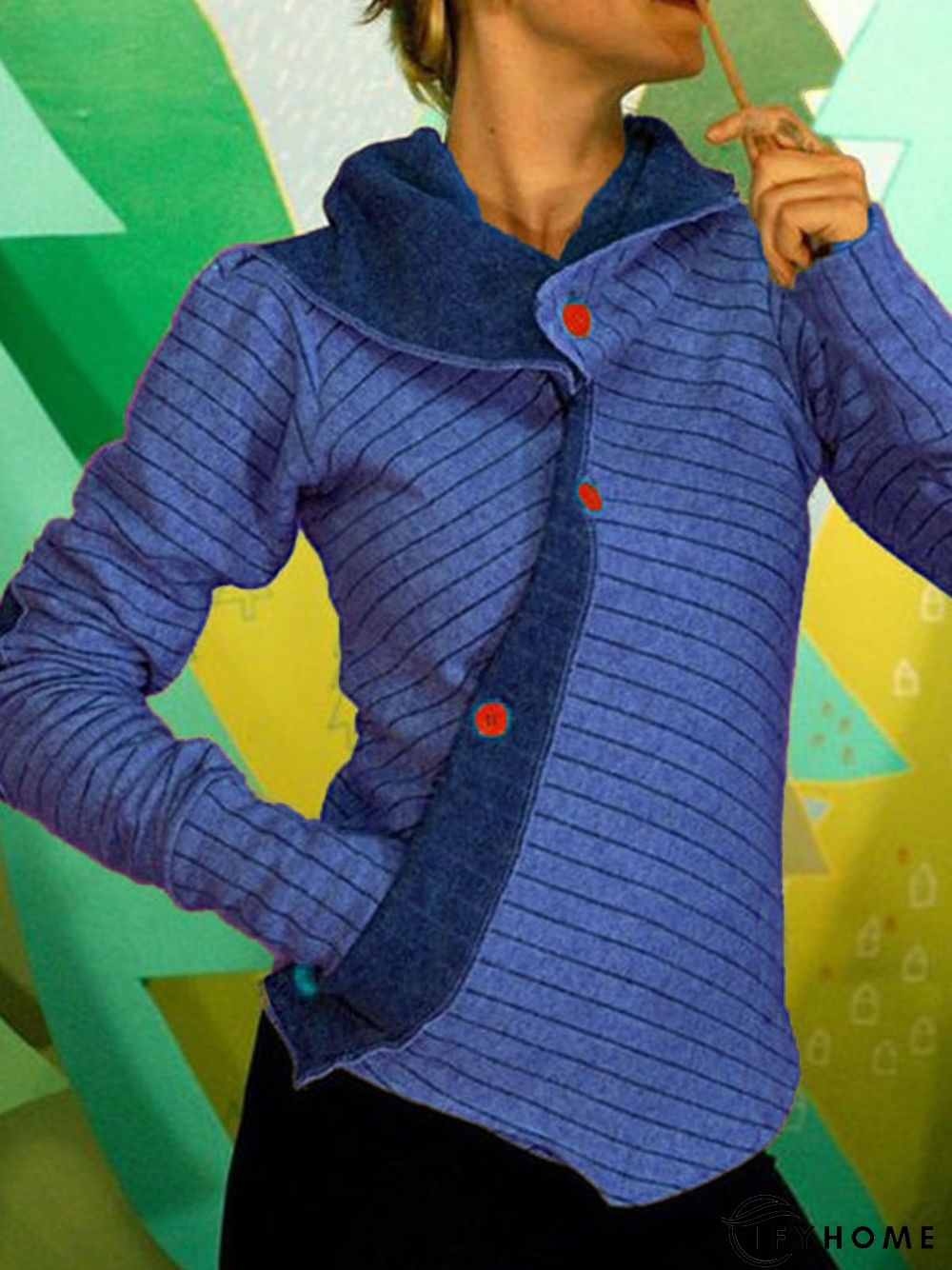 Vacation Cotton-Blend Hooded Striped Coat | IFYHOME