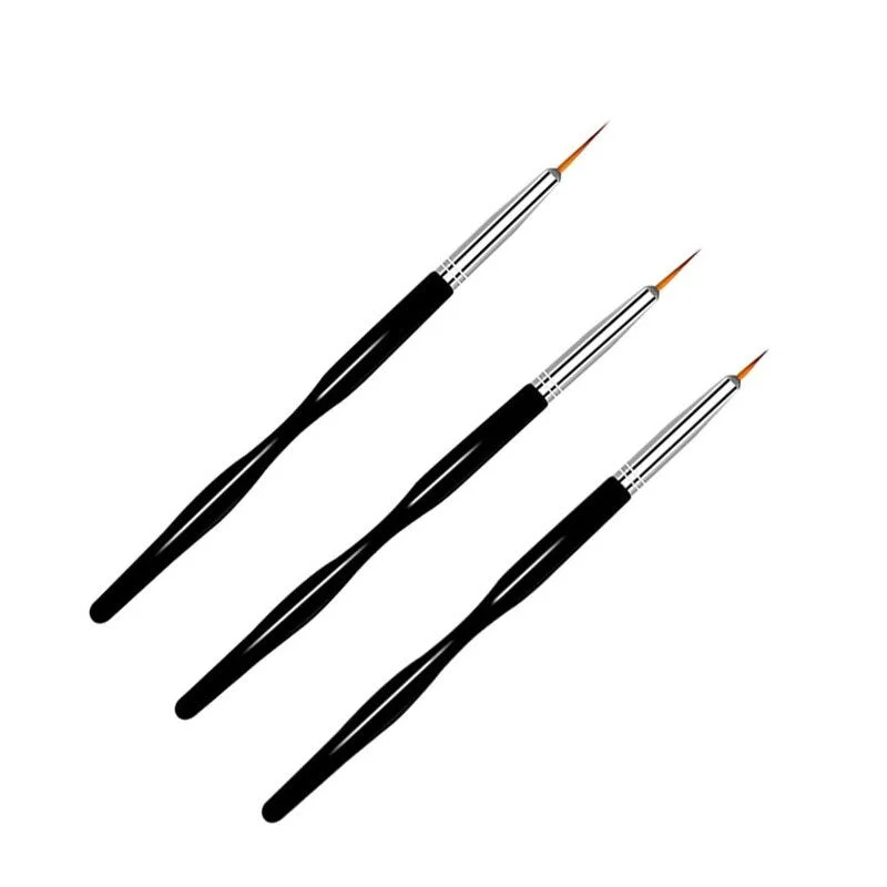 3pcs/Set Nail Brush Nail Art Acrylic Liquid Powder French Stripes Lines Liner Painting Design Brush Dotting Picking Pen Tool-Nail Inspo