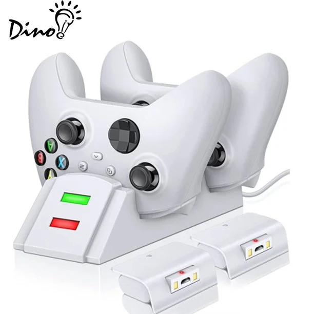 DinoFire Dual Charging Controller Station for Xbox Series X|S/Xbox One/Xbox One/Elite, Rechargeable Battery Pack with 2x1200mAh