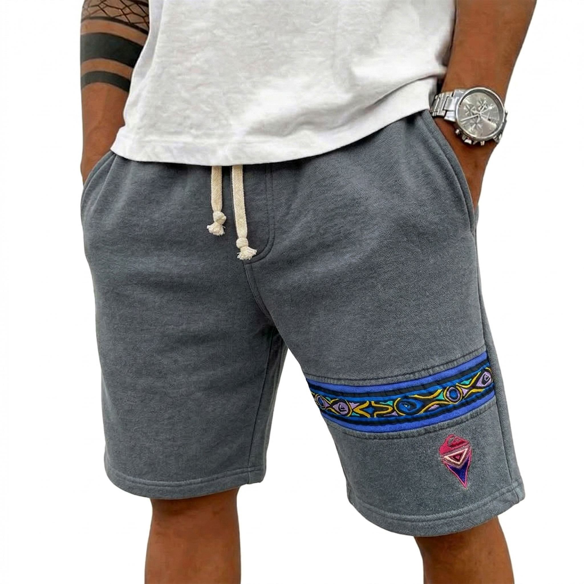 thesupersurf Cotton Blend Men's Quiksilver  Shorts with Drawstring Waist and Side Pockets 