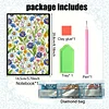 Flowers 5D DIY Diamond Art Painting Notebook Kit 50 Pages A5 Rhinestone Art Painting Notebook Kit for Adults Beginners Holiday Birthday Gift