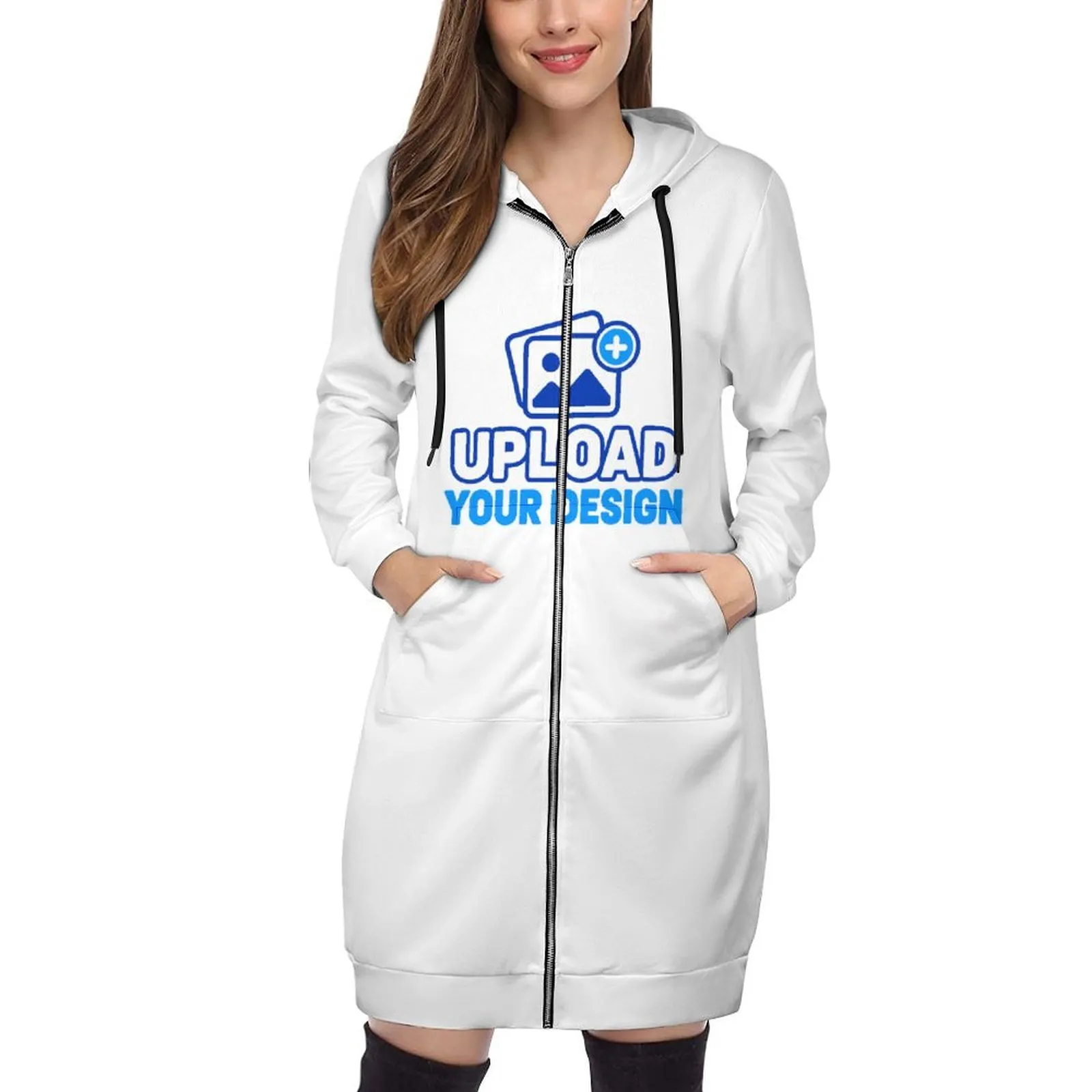 Longline Long-Sleeve Hooded Sweatshirt &ndash; personalized print product image 9