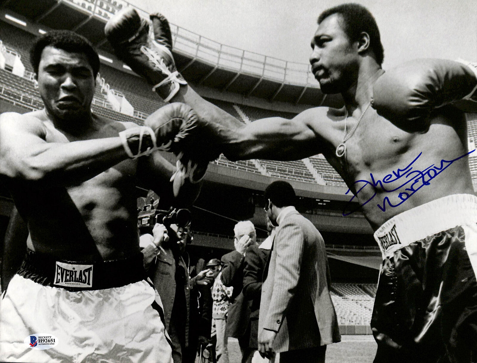 Ken Norton Boxing Authentic Signed 11x14 Photo Poster painting w/ Muhammad Ali Autographed BAS