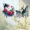 2Pcs Girl 2D Flat DIY Hanging Diamond Art Ornament Window Pendant (Floral Skirt)