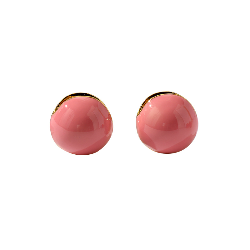 Rotimia French Style Enamel earrings - Ball bell earrings