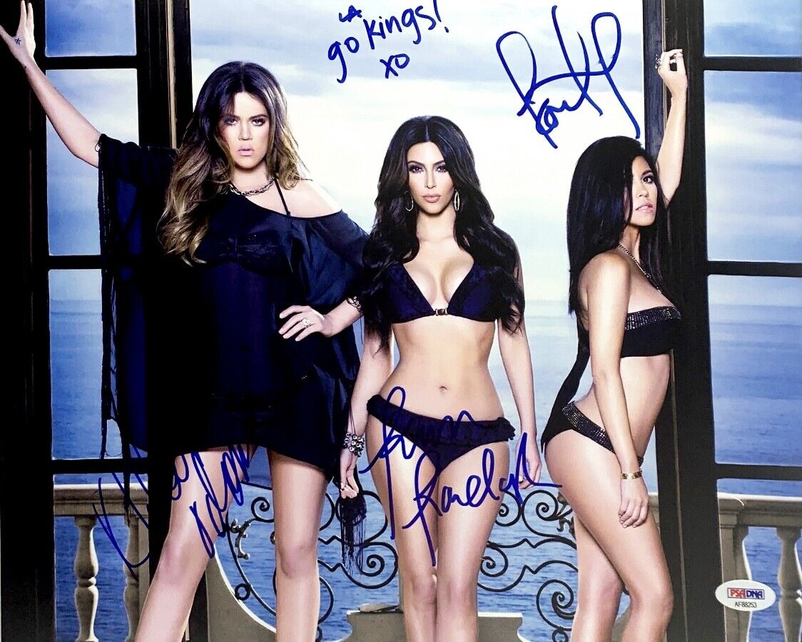 The Kardashians Signed x 3 11x14 Photo Poster painting Kim Khloe Kourtney