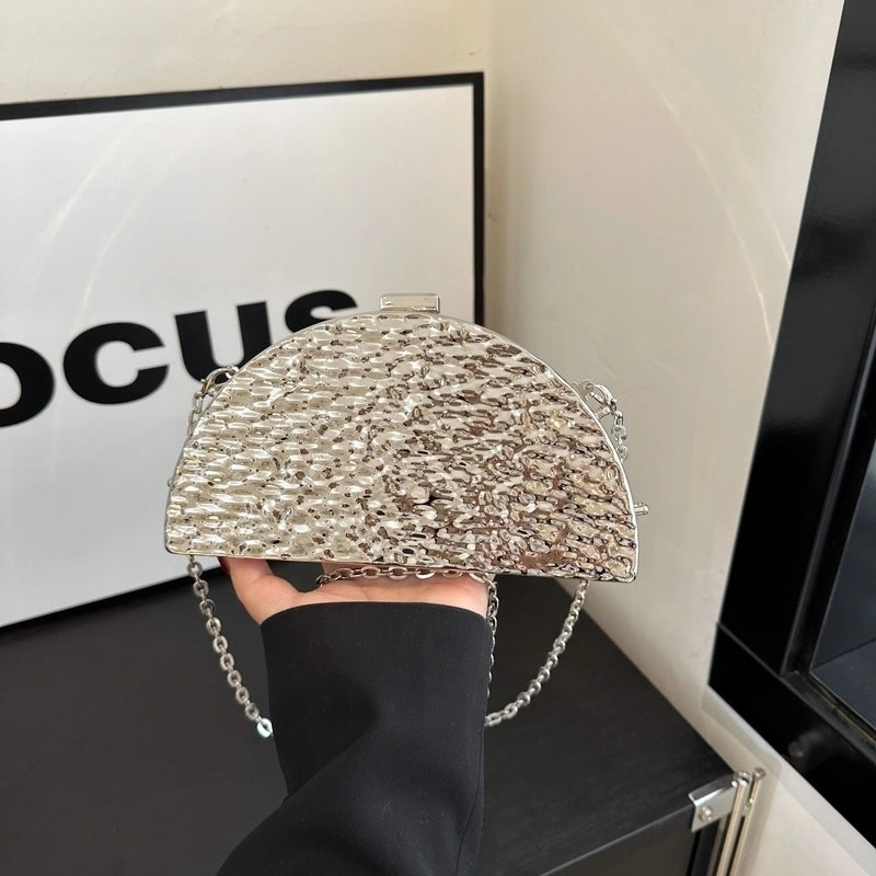 Metal Geometric Semicircle Square Evening Bags