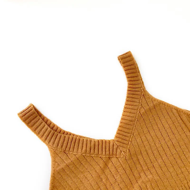 Pure Color V-neck Knit Vest Shirt Lace Up Wide Leg Pants