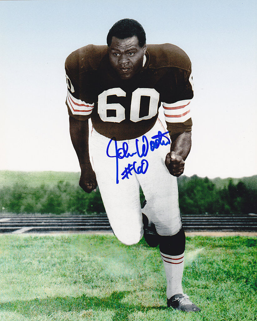 JOHN WOOTEN CLEVELAND BROWNS ACTION SIGNED 8x10