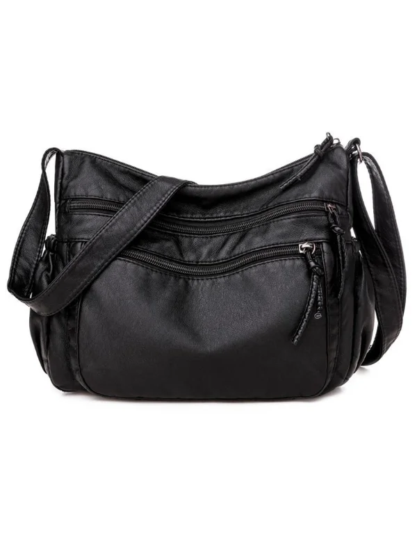 Vintage Pleated Washed Leather Bag