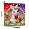DIY Pearl Painting Rainbow Rabbit for Home Decor with Frame(25x25cm)