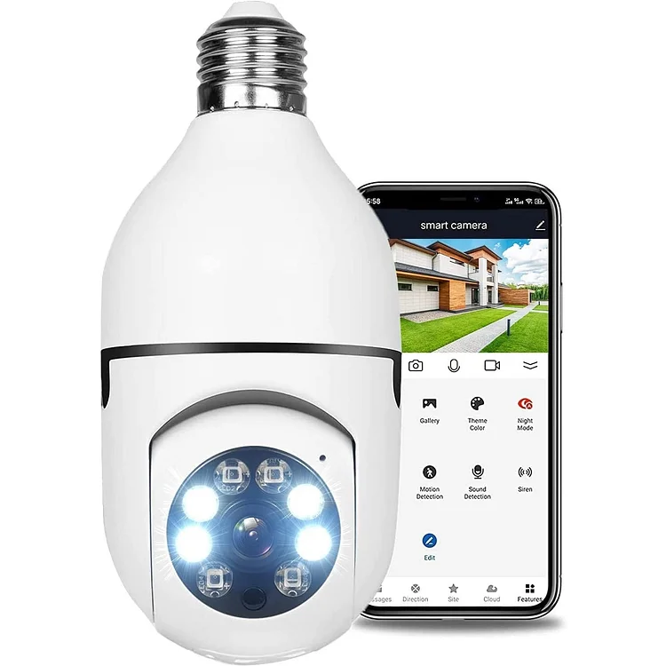 Wireless Light Bulb Security Camera 360°