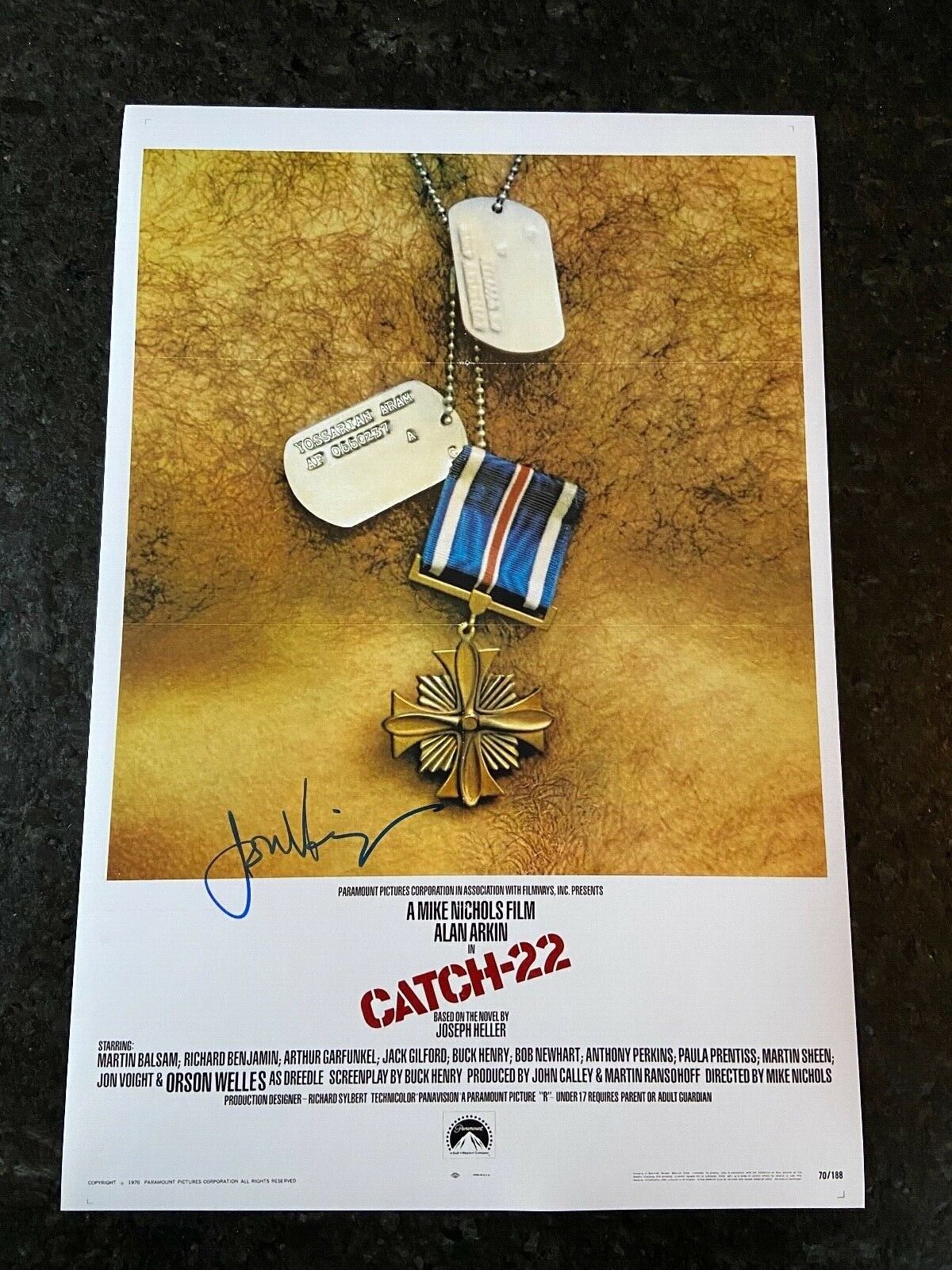 * JON VOIGHT * signed 12x18 poster * CATCH-22 * PROOF * 1