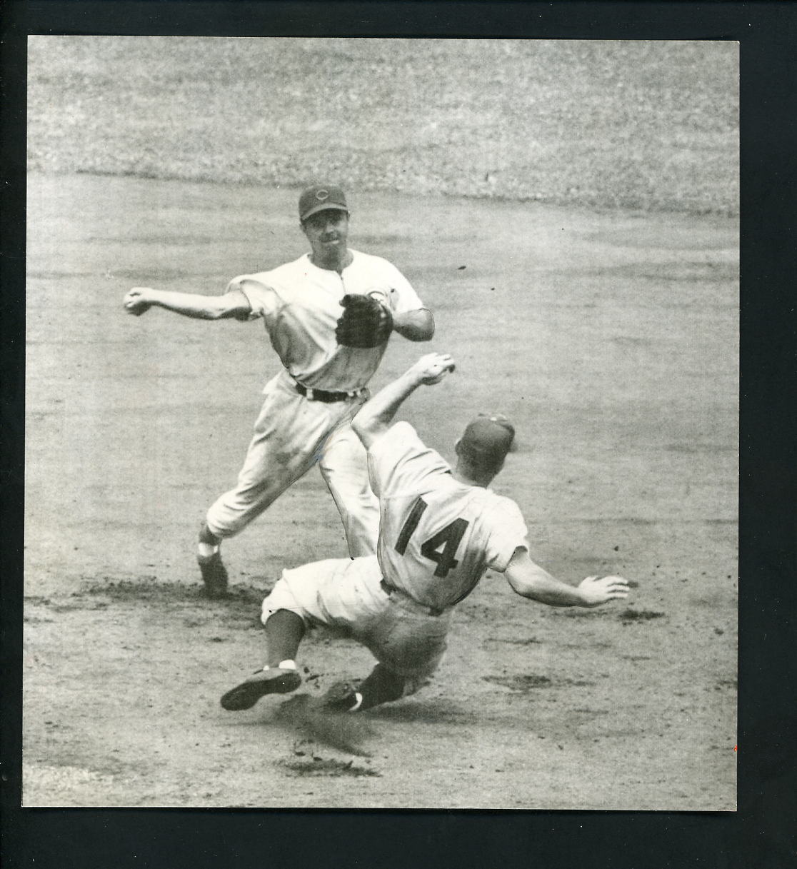 Eddie Miksis & Del Ennis 1955 Type 1 Press Photo Poster painting Chicago Cubs Phillies