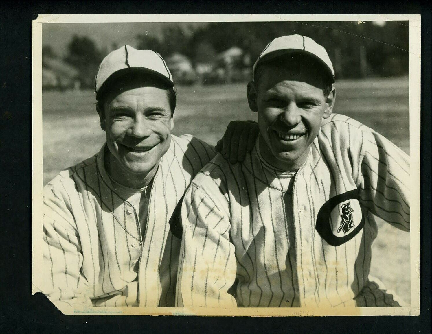 Babe Herman & Comedian Joe E. Brown 1933 Type 1 Press Photo Poster painting Chicago Cubs