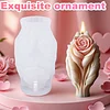 3D Rose Flower Mould Silicone Wave Spiral Candle Mould Reusable Easy To Demold for Wedding Valentine Day DIY Home Decor Gift (Style A)