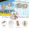 2pcs DIY Diamond Painting Parrot Wind Chimes Crystal Window Suncatcher Craft Set Birthday Gifts Home Garden Decor