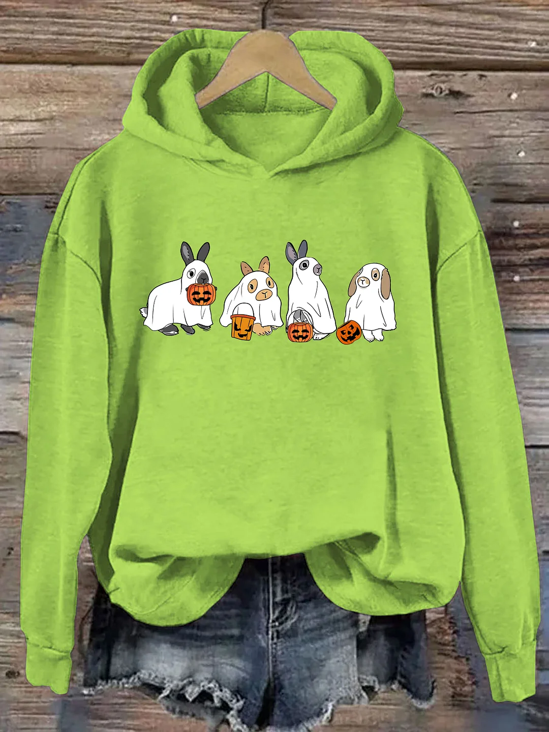 Cute Rabbit Ghost Halloween Hoodie