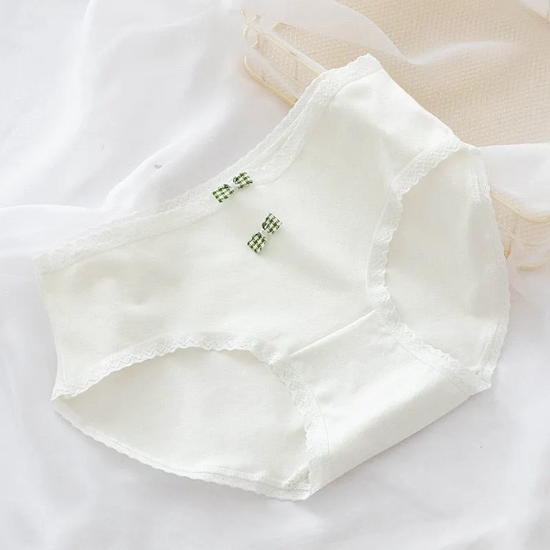 New Women's Cotton Underwear Sexy Printing Panties Fashion Girl Bow Briefs Mid Waist Seamless Underpants female Lingerie