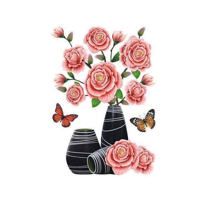 DIY Plant Vase 3D Stereo Stickers Self-Adhesive