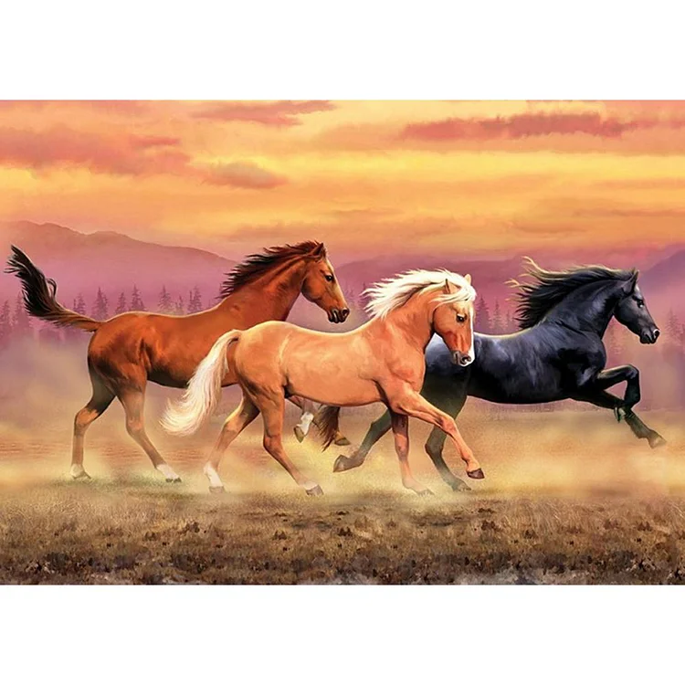Running Horse - Full Round Drill Diamond Painting - 40x30cm(Canvas)