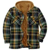 Men's Plaid Flannel Hoodie Thicken Coat Plus Size Jacket