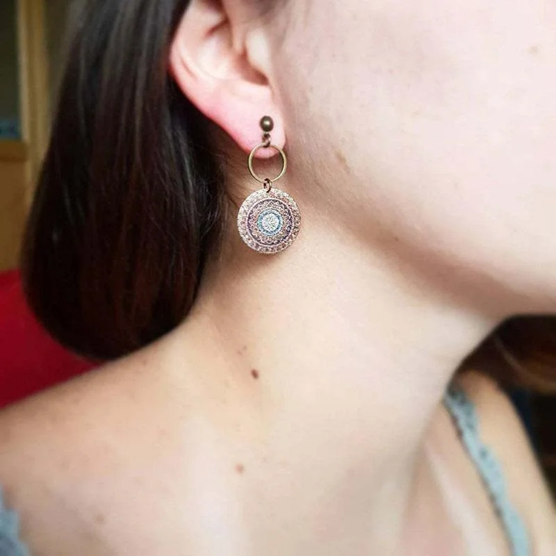 Vintage Bronze Mandala Earrings