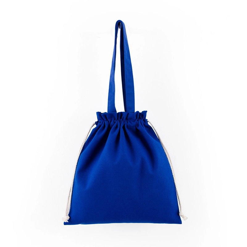 Unisex Medium Canvas Solid Color Classic Style Square String Canvas Bag