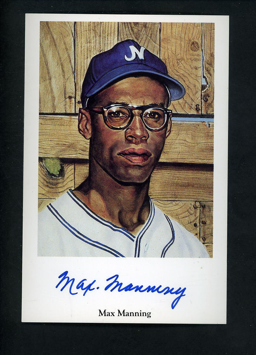 Max Manning SIGNED Negro League Ron Lewis Photo Poster painting Postcard Autographed