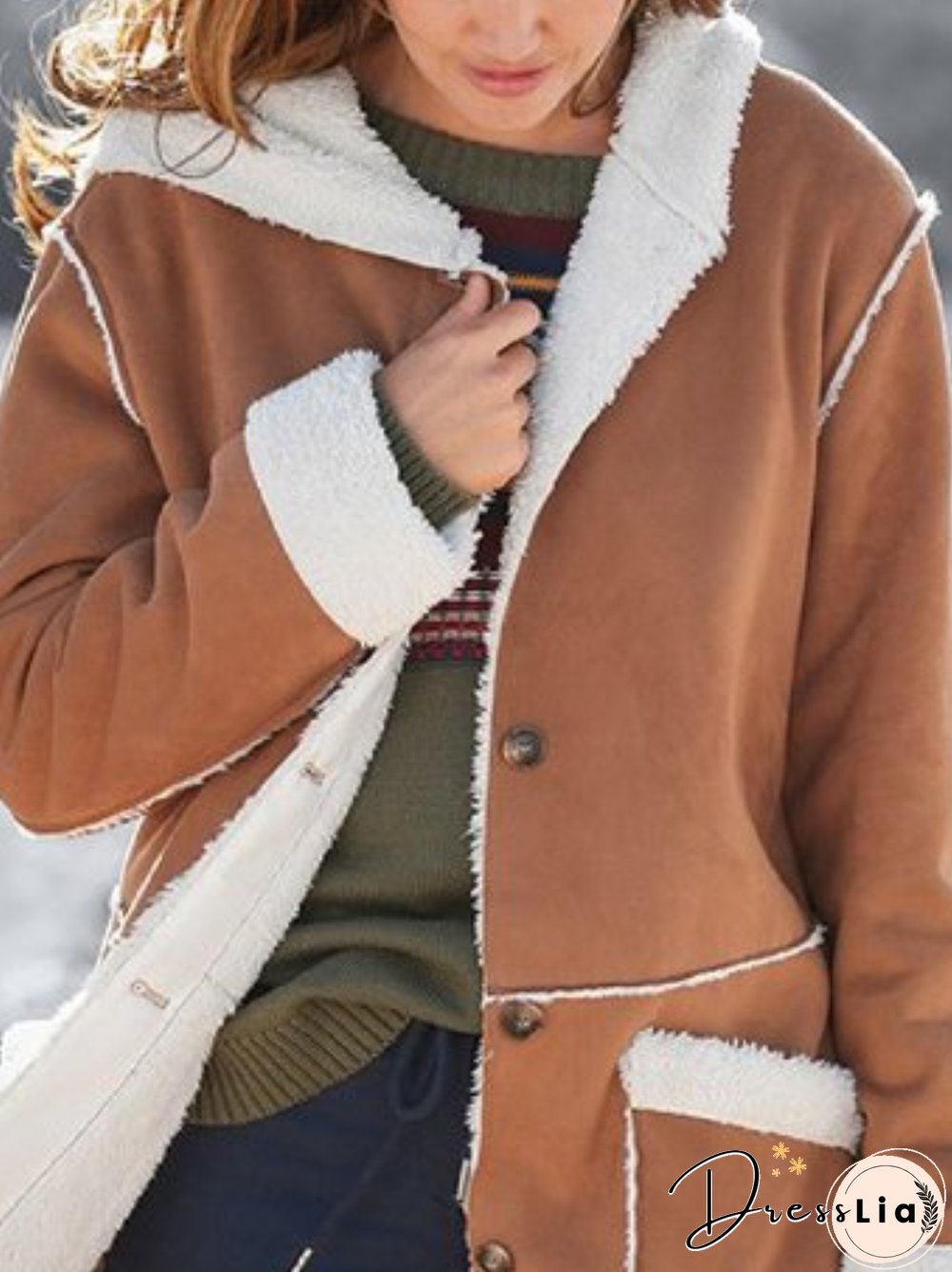 Autumn Long sleeve Hooded Cotton-Blend Jacket for Women