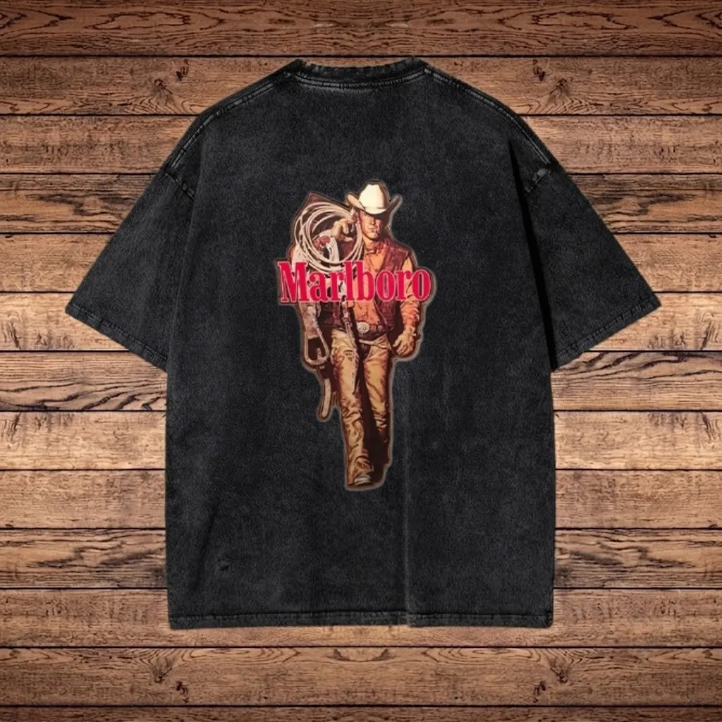Vintage Bold Print Graphic Washed T-shirt