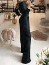 Fashion Solid Color V-Neck Empire Loose Long Sleeve Jumpsuit