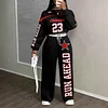 Women's California 23 Print Crew Neck Long Sleeve Sweatshirt And Pants Set by Inlyline