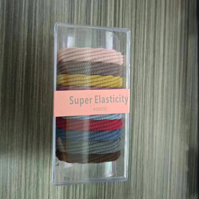 Boxed Rubber Band Women’s Hair Tie High Elastic Durable Seamless Hair Rope Hair Tie Simple Hair Rope Thick Hair Band Hair Accessories