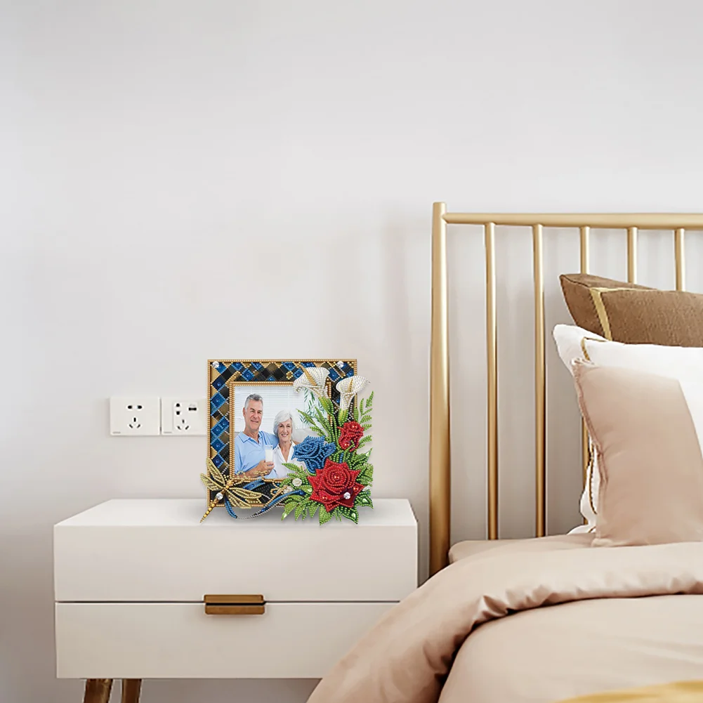 5D DIY Flower Acrylic Special Shape Diamond Painting Picture Frame